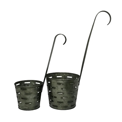 Set of 2 Dipper Planter Olive Buckets 